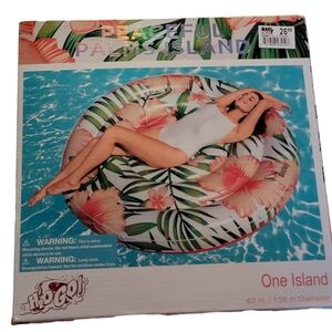 Peaceful Palms Island Inflatable Pool Float - Multicolor